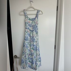 Bella Dahl Scrunch Strap Linen Midi Dress